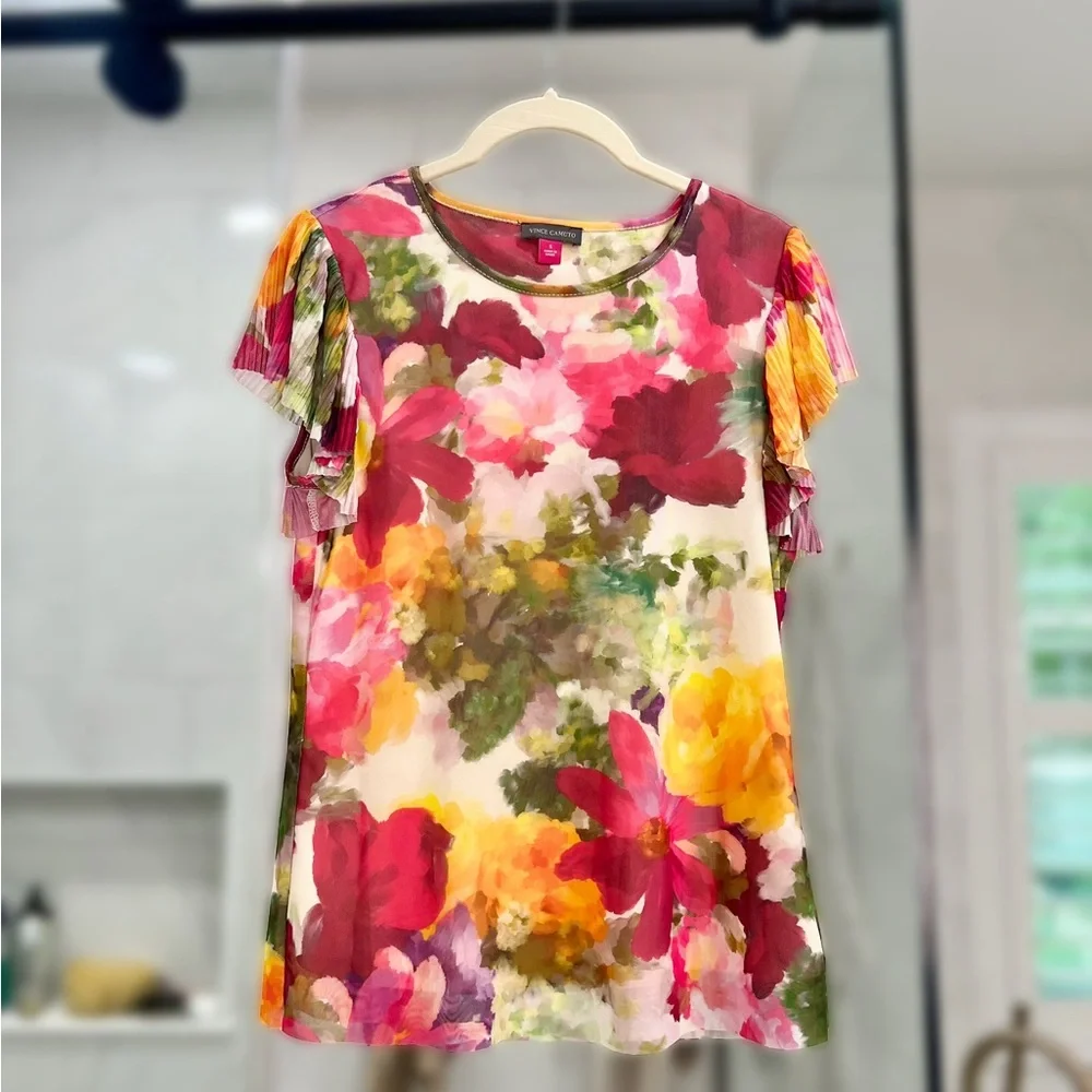 Vince Camuto - Floral Multicolor Top - Picture 1 of 5